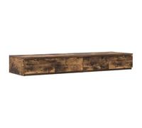vidaXL Table de Chevet en chêne fumé avec 4 tiroirs Bois d'ingénierie Table de Nuit Minimaliste Mobilier de Chambre Moderne Solution de Rangement intérieure Petite élégante