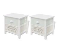 vidaXL Table de chevet en style français 2 pcs Bois