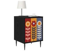 vidaXL Table de Chevet Essen 2 pc Chêne Noir 36 x 33 x 51 cm, Mobilier de Chambre Moderne, Table de Nuit rectangulaire avec Rangement, Organisateur Pratique pour Vos Essentiels
