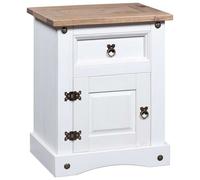 vidaXL Table de chevet Gamme Corona pin mexicain Blanc 53x39x67 cm