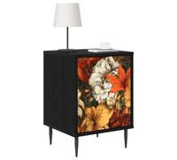 vidaXL Table de Chevet GENNEP 2 pc Chêne Noir 36 x 33 x 51 cm, Mobilier de Chambre Moderne, Table de Nuit rectangulaire avec Rangement, Organisateur Pratique pour Vos Essentiels