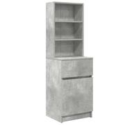 vidaXL Table de Chevet Gris béton 39x35x125 cm Bois d’ingénierie, Table de Nuit, Table de lit, Table d'appoint, Armoire de lit