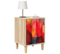 vidaXL Table de Chevet HEESCH 2 pc Chêne Sonoma 36 x 33 x 50 cm, Mobilier de Chambre Moderne, Table de Nuit rectangulaire avec Rangement, Cabinet Compact en chêne Sonoma