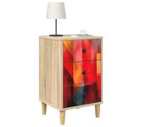 vidaXL Table de Chevet HEESCH 2 pc Chêne Sonoma 36 x 33 x 60 cm, Chambre Moderne, Design rectangulaire avec Beaucoup de Rangement, Table de Nuit Pratique, Meuble de Chevet Compact