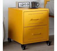 Vidaxl Table De Chevet Jaune Moutarde 36x39x43,5 Cm Acier Multicolore