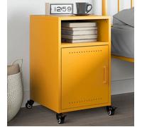 vidaXL Table de chevet jaune moutarde 36x39x59 cm acier, armoire, meubles de chambre à coucher, support de téléphone, 846722