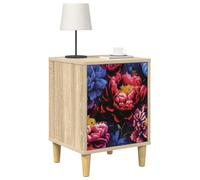vidaXL Table de Chevet Kiel 2 pc Chêne Sonoma 36 x 33 x 50 cm, Mobilier de Chambre Moderne, Table de Nuit rectangulaire avec Rangement, Cabinet Compact en chêne Sonoma