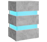 Vidaxl Table De Chevet ¿¿ Led Gris B¿¿Ton 45x35x67 Cm Agglom¿¿R¿¿ Gris