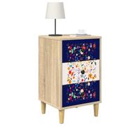 vidaXL Table de Chevet Mainz 2 pc Chêne Sonoma 36 x 33 x 60 cm, Chambre Moderne, Design rectangulaire avec Beaucoup de Rangement, Table de Nuit Pratique, Meuble de Chevet Compact