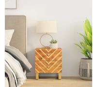 Vidaxl Table De Chevet Marron Et Noir Bois De Manguier Solide Multicolore