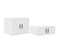 vidaXL Table de Chevet Minimaliste Blanche en MDF Table de Nuit compacte pour Chambre avec Grand Espace de Rangement Design élégant mobilier intérieur Parfait pour Objets persos et Exposition Simple