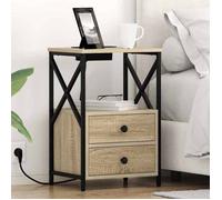 vidaXL Table de chevet - Mobilier moderne et minimaliste avec rangement et tiroir, style contemporain en bois 859562