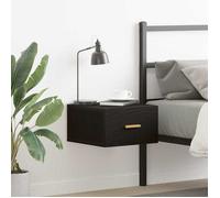 vidaXL Table de chevet moderne en chêne noir avec 1 tiroir et poignée dorée, meuble de rangement pour chambre, petit cabinet 862111