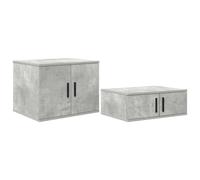 vidaXL Table de Chevet Moderne Grise en Béton avec Deux Compartiments - Une Soluce Pratique et Élégante pour ta Chambre.