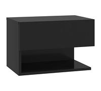 vidaXL Table de Chevet Murale Armoire de Chevet Suspendue Table de Nuit Flottante Armoire de Lit Meuble de Chambre à Coucher Intérieur Noir