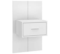 vidaXL Table de Chevet Murale Armoire de Chevet Suspendue Table de Nuit Flottante Armoire de Lit Meuble de Chambre à Coucher Blanc