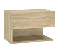 vidaXL Table de Chevet Murale Armoire de Chevet Suspendue Table de Nuit Flottante Armoire de Lit Meuble de Chambre à Coucher Chêne Sonoma