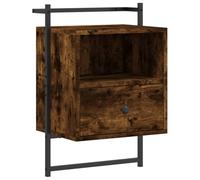 Vidaxl Table De Chevet Murale Chêne Fumé 40x30x61 Cm Bois D'ingénierie Marron