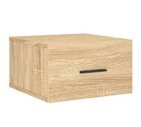 vidaXL Table de Chevet Murale, Armoire de Nuit Suspendue avec Rangement, Table de Nuit Flottante, Décoration de Chambre, Moderne, Chêne Sonoma Bois d'Ingénierie