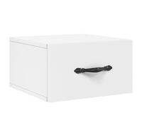 vidaXL Table de Chevet Murale, Armoire de Nuit Suspendue avec Rangement, Table de Nuit Flottante, Décoration de Chambre, Moderne, Blanc Bois d'Ingénierie