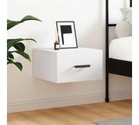vidaXL Table de chevet murale blanche 35 x 35 x 20 cm