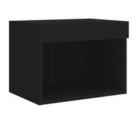 Table de chevet murale avec lumières LED noir