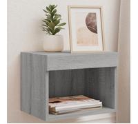 Vidaxl Table De Chevet Murale Avec Lumières Led Sonoma Gris Gris