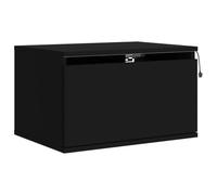 vidaXL Table de Chevet Murale avec Lumières LED, Armoire de Nuit, Table de Nuit, Armoire de Chevet Chambre, Moderne, Noir Bois d'Ingénierie