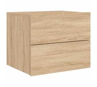 vidaXL Table de Chevet Murale avec Lumières LED, Armoire de Nuit, Table de Nuit, Armoire de Chevet Chambre, Moderne, Chêne 836816