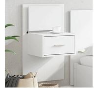 vidaXL Table de chevet murale avec lumières LED blanc, armoire, armoire d'appoint, armoire de chevet, table de chevet, 848157