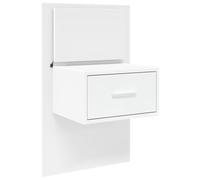 vidaXL Table de chevet murale avec lumières LED Blanc