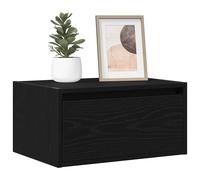 Vidaxl Table De Chevet Murale Avec Lumières Led Chêne Noir Noir
