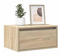 vidaXL Table de chevet murale avec lumières LED chêne sonoma, armoire, table d'appoint, armoire de lit, armoire de chevet, 860215