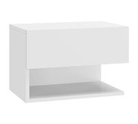 vidaXL Table de Chevet Murale Armoire de Chevet Suspendue Table de Nuit Flottante Armoire de Lit Meuble de Chambre à Coucher Blanc