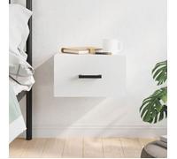 vidaXL Table de chevet murale suspendue avec rangement flottante moderne blanc bois d'ingénierie