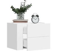 vidaXL Table de chevet murale 848325 – blanc 45×30×35 cm – armoire de rangement suspendue