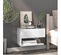vidaXL Table de chevet murale 810953 Blanc