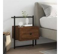 vidaXL Table de chevet murale chêne brun 35x30x51 cm bois d'ingénierie 833451 Marron G