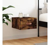 Vidaxl Table De Chevet Murale Chêne Fumé 35x35x20 Cm