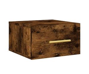 vidaXL Table de Chevet Murale chêne fumé 35x35x20 cm