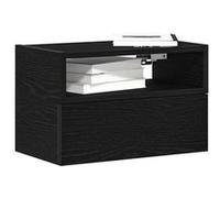 vidaXL Table de chevet murale noir 45x26x28,5 cm