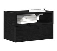 vidaXL Table de chevet murale noir 45x26x28,5 cm