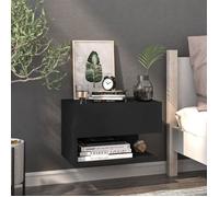 vidaXL Table de chevet murale Noir 810955