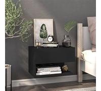 vidaXL Table de chevet murale 810955 Noir
