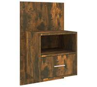 vidaXL Table de Chevet Murale Table de Nuit Suspendue Armoire de Chevet Flottante Armoire de Lit Meuble de Chambre à Coucher Intérieur Chêne Fumé