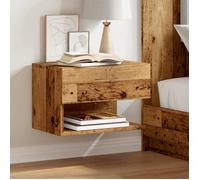 vidaXL Table de chevet murale vieux bois, armoire de chevet flottante, armoire de chevet suspendue, unité de chevet murale, 856820