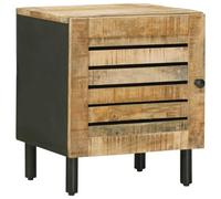 vidaXL Table de Chevet Naturel 40 x 33 x 46 cm Bois de Mangue Massif, Table de Nuit Moderne, en Bois de Mangue, Pratique pour Ranger, Style Compact et élégant