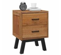 vidaXL Table de Chevet Naturel 40 x 35 x 55 cm Bois de Teck Massif, Table de Nuit en Teck Vintage, Meuble de Chambre Rustique, Rangement spacieux, déco Classique
