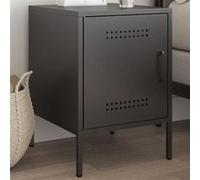 vidaXL Table de chevet noir 36x39x50,5 cm acier, armoire, armoire latérale, support de téléphone, table de chevet, mobilier 842910 Noir G
