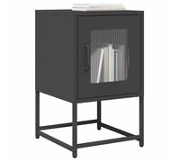 vidaXL Table de Chevet Noir 36x39x60,5 cm Acier laminé à Froid, Table d'appoint, Armoire de lit, Table d'appoint pour Chambre, Table de Nuit